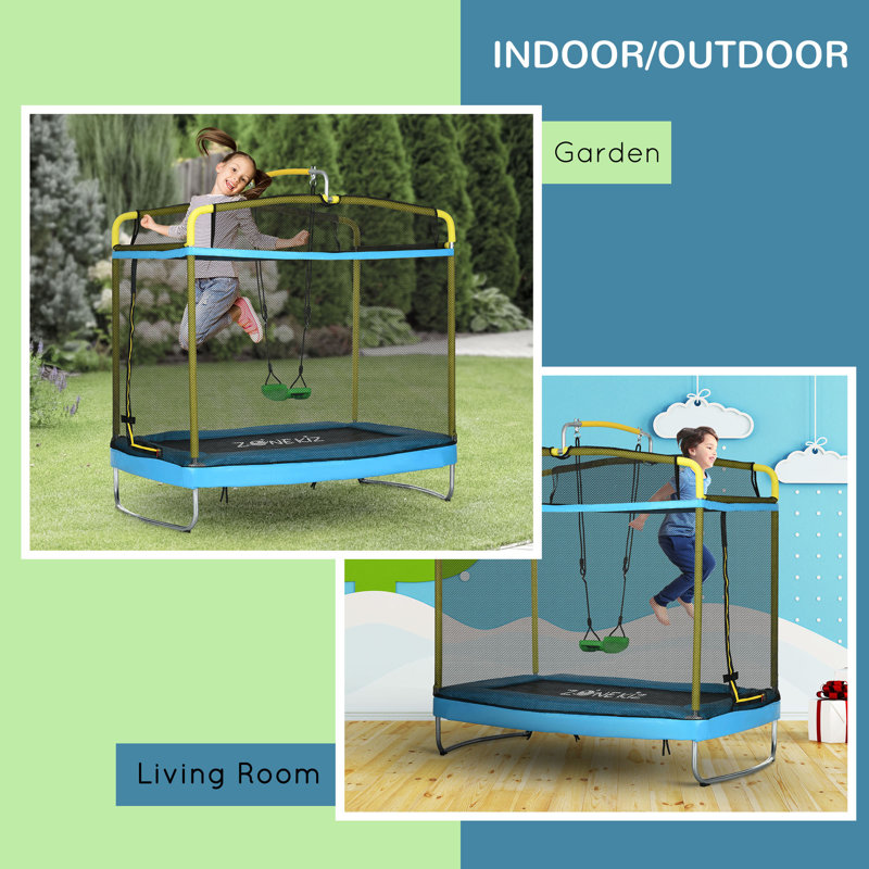 Toddlers trampoline with a bar on sale